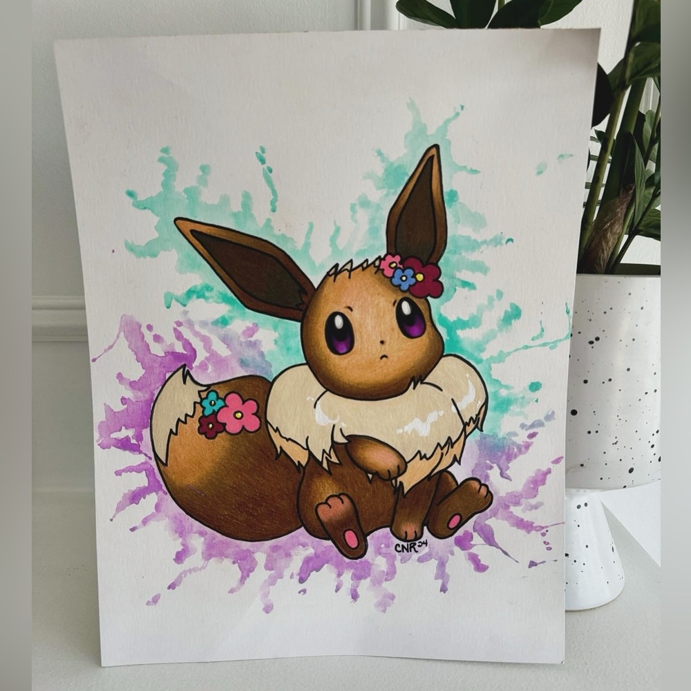 🎨 Handmade Eevee Print - Picture 2 of 2